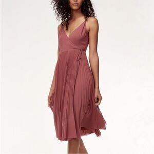 Aritzia Wilfred Mauve Wrap Midi Dress